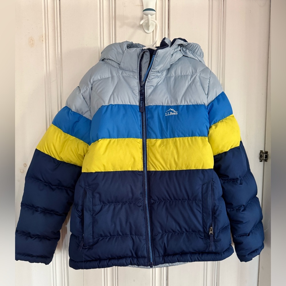 L.L. Bean Multicolor Striped Puffer Jacket